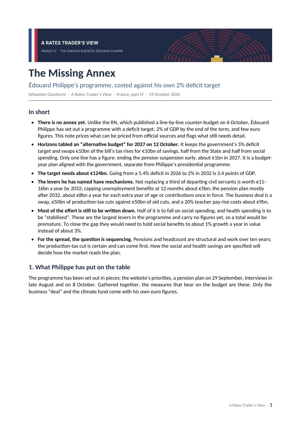 First page of The Missing Annex, dated 19 October 2026